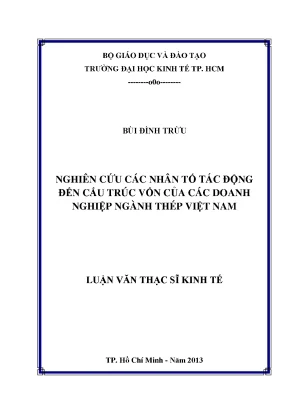 Nhân tố ảnh hưởng đến cấu trúc vốn doanh nghiệp thép