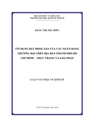 Tín dụng bất động sản ngân hàng thương mại tại TP.HCM