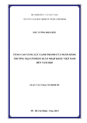 Nâng cao năng lực cạnh tranh Eximbank đến 2020