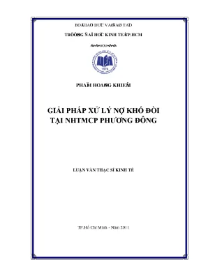 Giải pháp xử lý nợ khó đòi tại NHTMCP Phương Đông