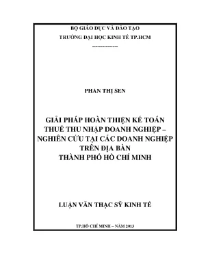 Giải pháp hoàn thiện kế toán thuế TNDN tại doanh nghiệp