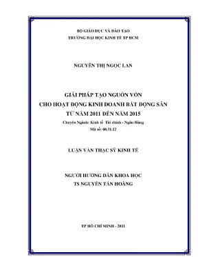 Giải pháp tạo nguồn vốn cho bất động sản 2011-2015