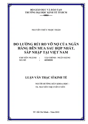 Đo lường rủi ro vỡ nợ ngân hàng sau M&A tại Việt Nam