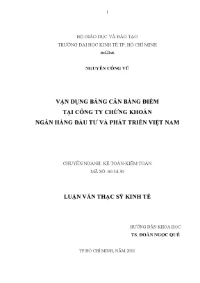 Vận dụng bảng cân bằng điểm tại BIDV