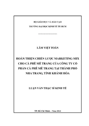 Chiến lược Marketing Mix cho Cà Phê Mê Trang