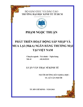 Phát triển M&A ngân hàng thương mại tại Việt Nam