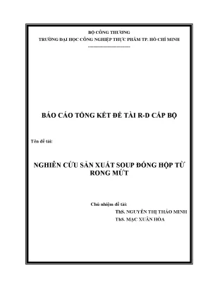Nghiên cứu sản xuất soup từ rong mứt