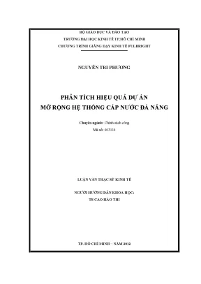 Phân tích hiệu quả dự án mở rộng hệ thống cấp nước Đà Nẵng