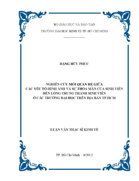 Nghiên cứu mối quan hệ hình ảnh và lòng trung thành sinh
