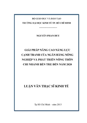 Giải pháp nâng cao năng lực cạnh tranh Agribank Bến Tre