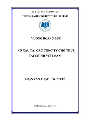 Luận văn thạc sĩ nợ xấu tại các công ty cho thuê tài chính việt nam