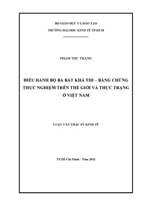 Điều Hành Bộ Ba Bất Khả Thi: Thực Nghiệm và Thực Trạng