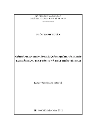 Giải pháp quản trị rủi ro tại ngân hàng BIDV