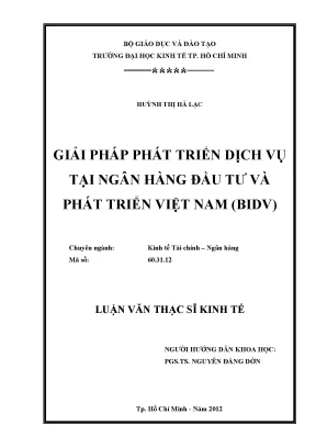 Giải pháp phát triển dịch vụ tại BIDV