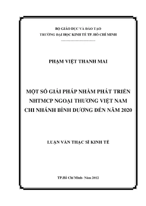 Giải pháp phát triển Vietcombank Bình Dương đến 2020