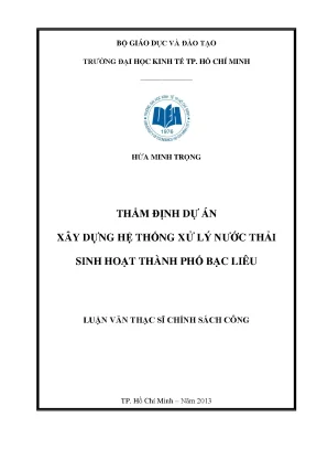 Thẩm định dự án hệ thống xử lý nước thải Bạc Liêu