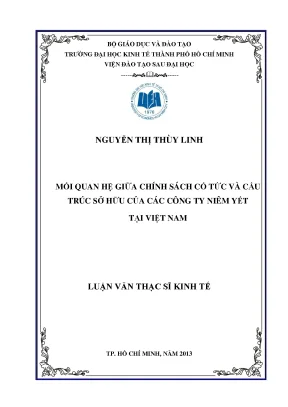 Chính sách cổ tức và cấu trúc sở hữu công ty Việt Nam