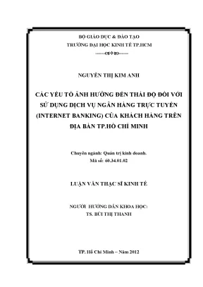Yếu tố ảnh hưởng đến thái độ sử dụng internet banking