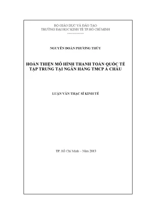 Hoàn thiện mô hình thanh toán quốc tế tại ACB