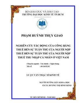 Tác động công bằng thuế đến tuân thủ thuế ở Việt Nam