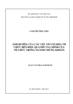 Ảnh hưởng văn hóa tổ chức đến hiệu quả phi tài chính
