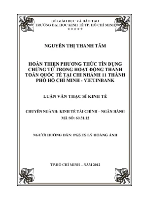 Hoàn thiện tín dụng chứng từ tại Vietinbank HCM
