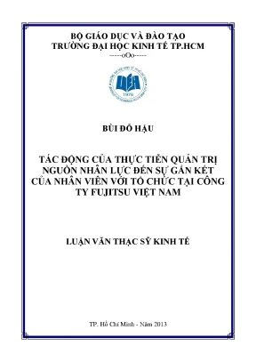 Tác động quản trị nhân sự đến gắn kết nhân viên tại