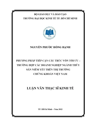 Cấu trúc vốn tối ưu cho doanh nghiệp thủy sản Việt Nam