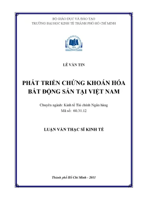 Chứng khoán hóa bất động sản tại Việt Nam