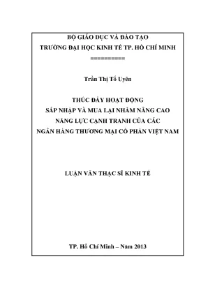 Thúc đẩy M&A nâng cao năng lực cạnh tranh ngân hàng Việt Nam