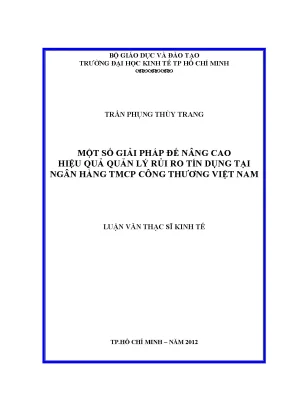 Giải pháp nâng cao hiệu quả quản lý rủi ro tín dụng tại