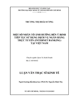 Nhân tố ảnh hưởng đến việc sử dụng Internet Banking