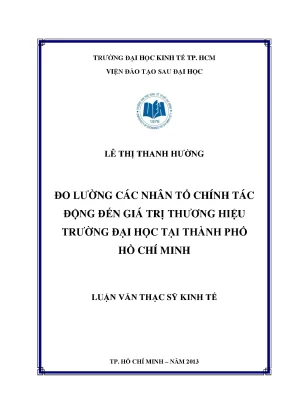 Nhân tố tác động đến giá trị thương hiệu đại học