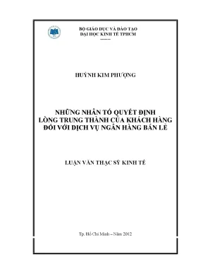 Nhân tố quyết định lòng trung thành khách hàng ngân hàng