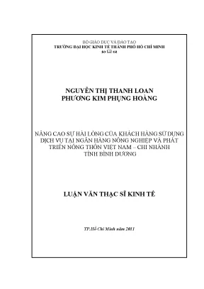 Nâng cao sự hài lòng khách hàng tại Agribank Bình Dương