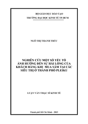 Yếu tố ảnh hưởng đến sự hài lòng khách hàng siêu thị Pleiku