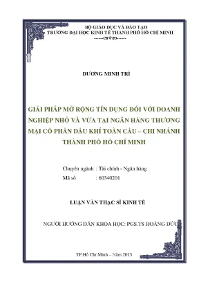 Giải pháp mở rộng tín dụng cho doanh nghiệp nhỏ và vừa