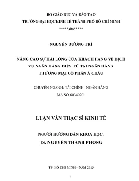 Luận văn thạc sĩ nâng cao sự hài lòng của khách hàng về dịch vụ ngân hàng điện tử tại ngân hàng thương mại cổ phần á châu