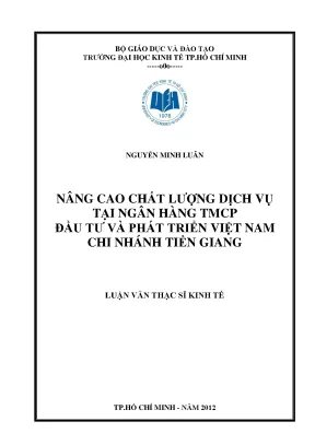 Nâng cao chất lượng dịch vụ ngân hàng BIDV Tiền Giang
