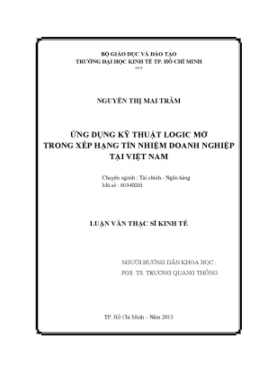 Xếp hạng tín nhiệm doanh nghiệp bằng logic mờ