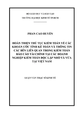 Hoàn thiện kiểm toán các khoản ước tính kế toán