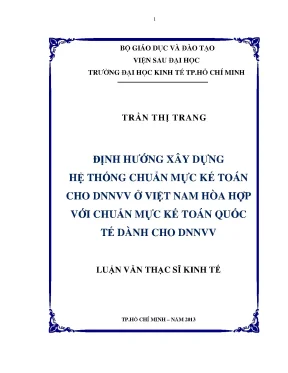 Chuẩn mực kế toán cho DNNVV Việt Nam và quốc tế