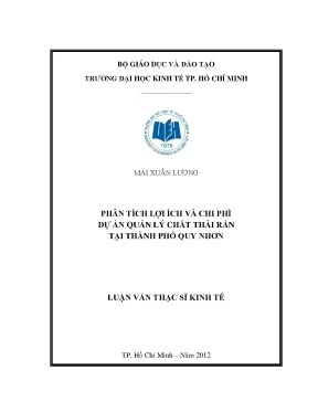 Phân tích lợi ích và chi phí quản lý chất thải tại Quy Nhơn