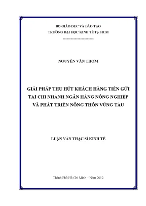 Giải pháp thu hút khách hàng tiền gửi tại Agribank Vũng Tàu