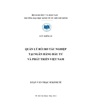 Quản lý rủi ro tác nghiệp tại ngân hàng Việt Nam