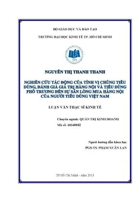 Tác động của tính vị chủng tiêu dùng đến mua hàng nội