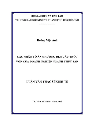 Nhân tố ảnh hưởng cấu trúc vốn doanh nghiệp thủy sản