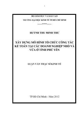 Mô hình kế toán cho doanh nghiệp nhỏ tại Phú Yên