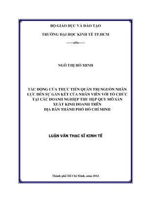 Tác động quản trị nhân sự đến gắn kết nhân viên tại