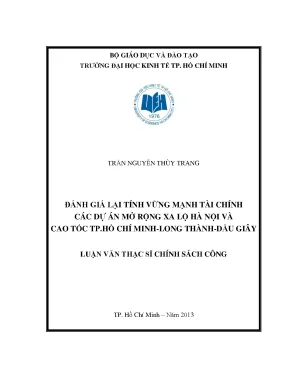 Đánh giá tài chính dự án mở rộng xa lộ Hà Nội và HLD